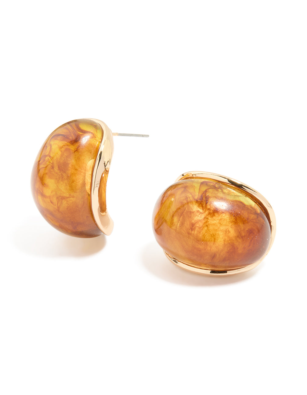 Smoky Acrylic Oval Stud Earrings