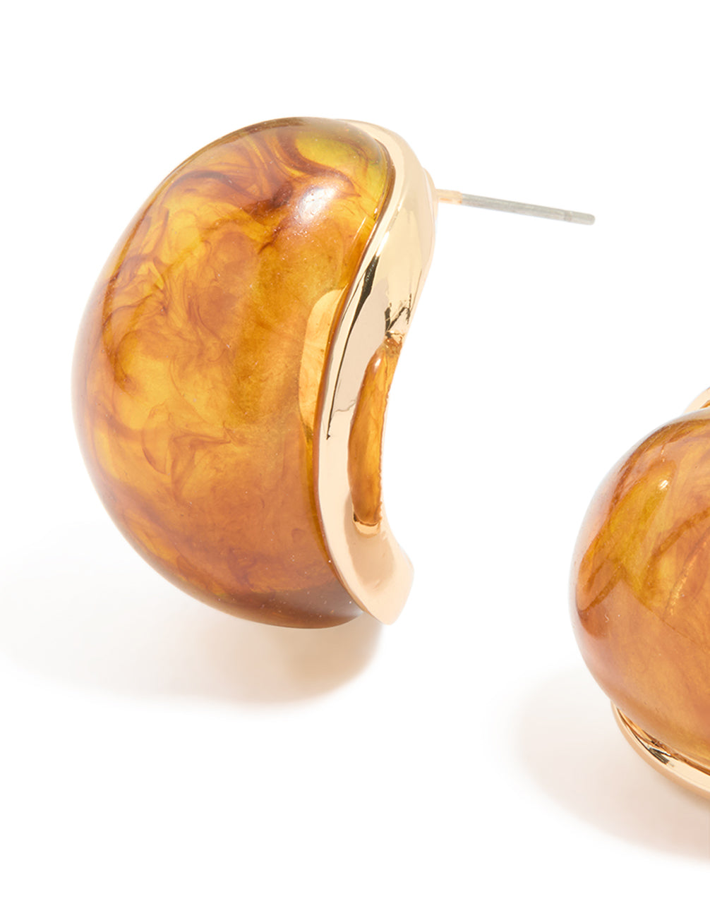 Smoky Acrylic Oval Stud Earrings
