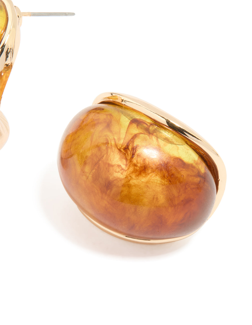 Smoky Acrylic Oval Stud Earrings