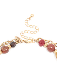 Acrylic Mixed Stone Beaded Double Row Necklace - link has visual effect only