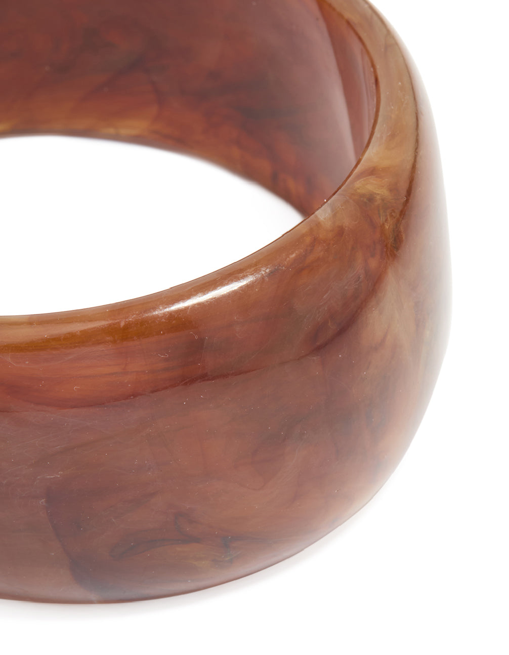 Brown Acrylic Marble Wavy Bangle