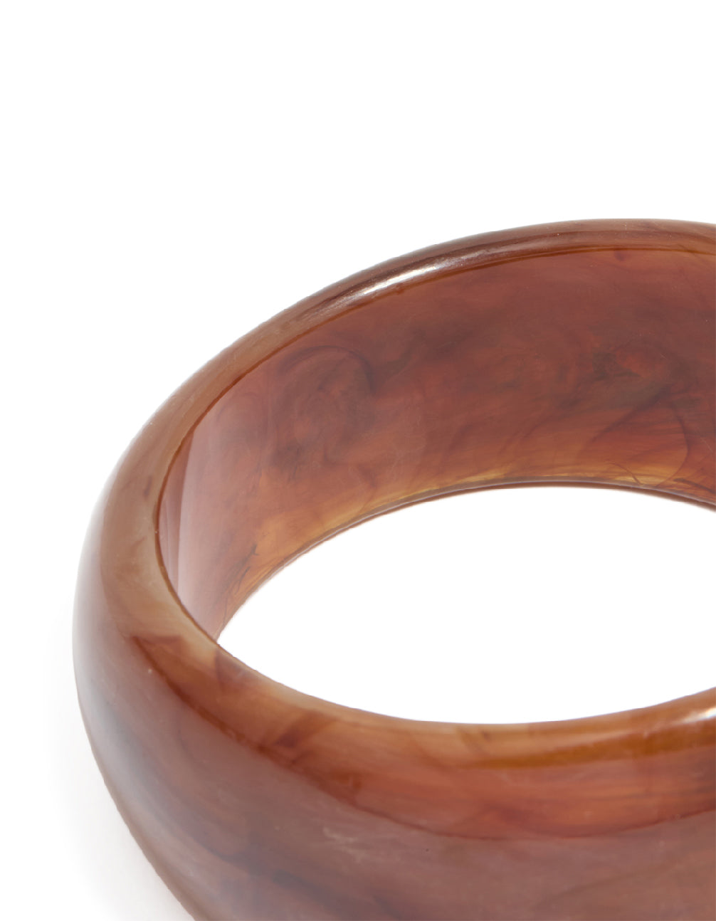 Brown Acrylic Marble Wavy Bangle
