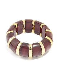 Gold Dark Red Acrylic Bangle - link has visual effect only