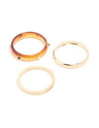 Gold & Brown Acrylic Bangles 3-Pack - link has visual effect only