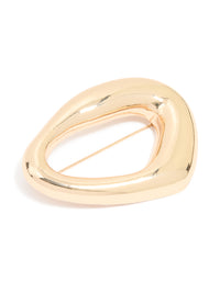 Gold Organic Oval Brooch - link has visual effect only