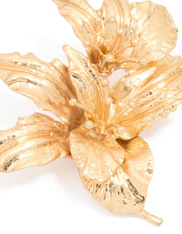 Gold Tropical Floral Brooch - link has visual effect only