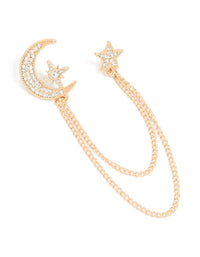 Gold Moon & Star Chain Brooches 2-Pack - link has visual effect only
