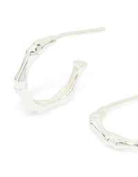 Sterling Silver Bamboo Hoop Earrings - link has visual effect only