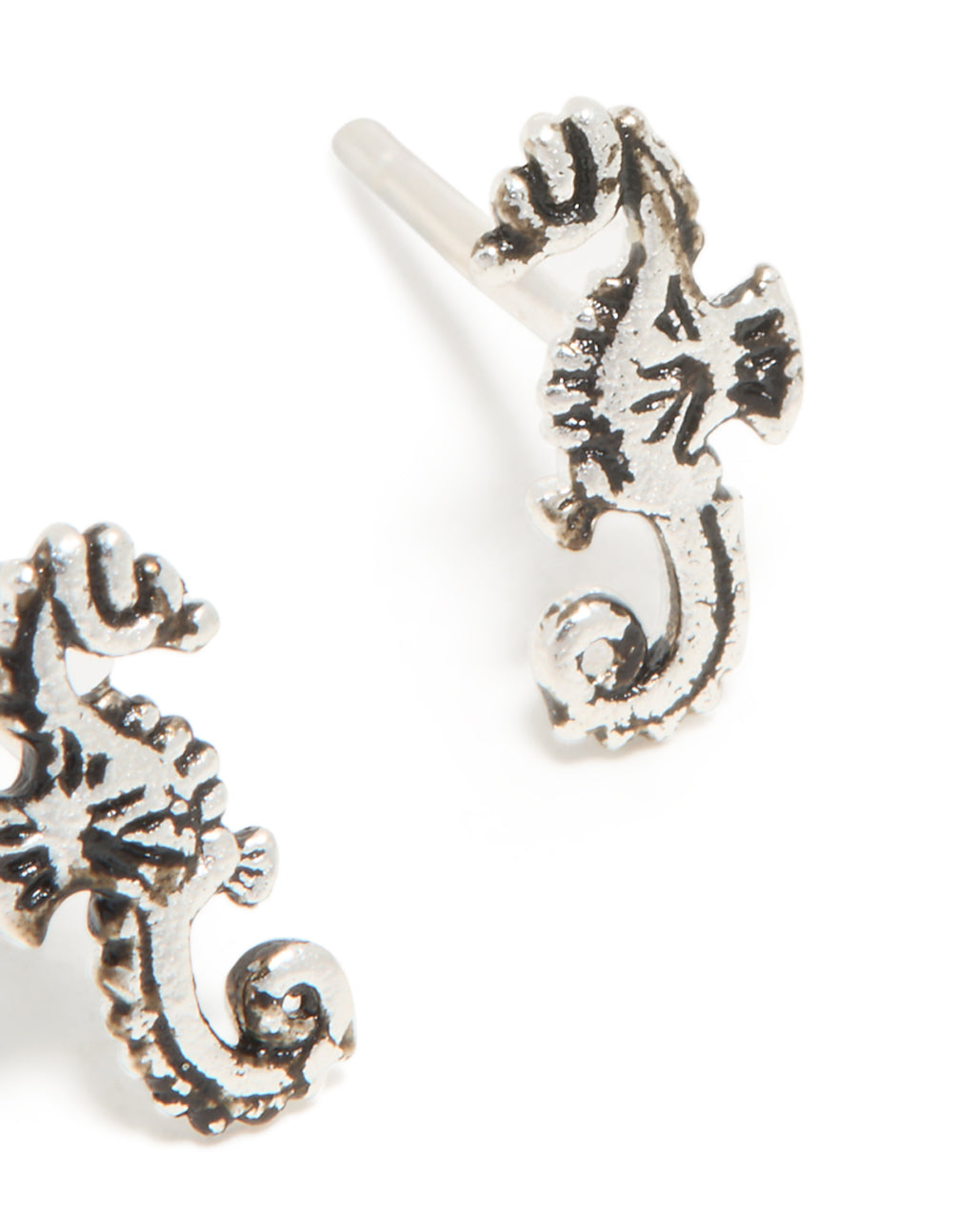 Sterling Silver Seahorse Stud Earrings