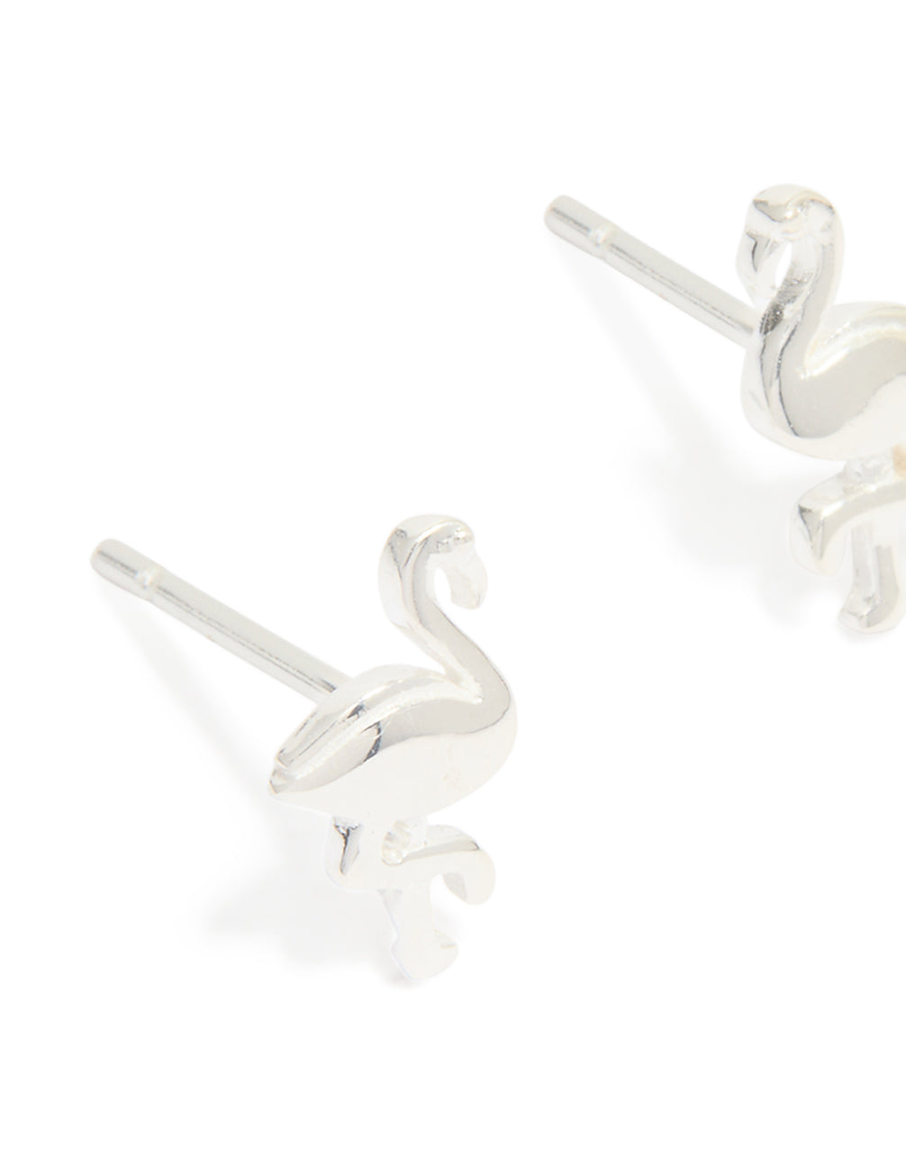 Sterling Silver Flamingo Stud Earrings