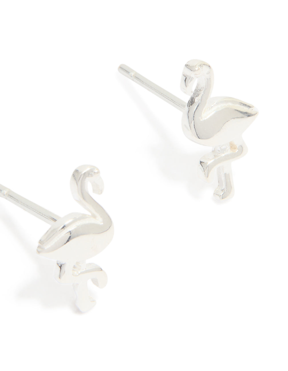 Sterling Silver Flamingo Stud Earrings