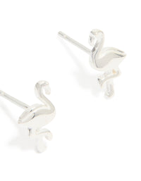 Sterling Silver Flamingo Stud Earrings - link has visual effect only
