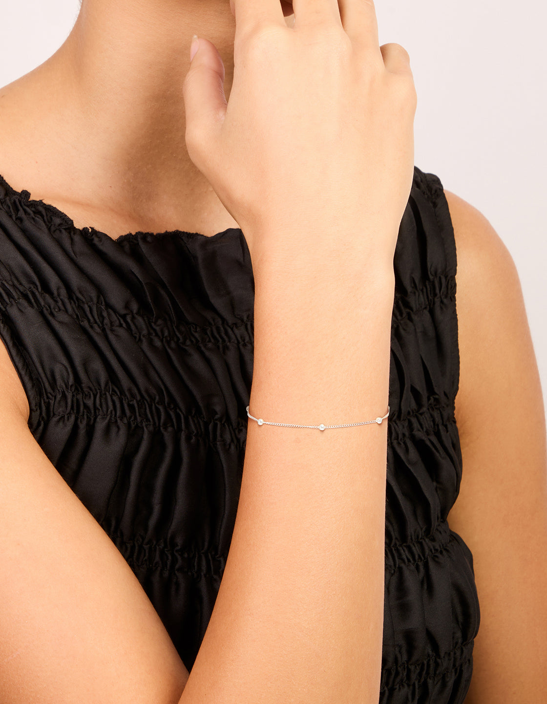 Sterling Silver Large Station Bracelet