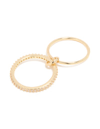 Gold Plated Cubic Zirconia Simple 1 Loop Ring - link has visual effect only