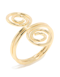 Gold Plated Double Swirl Ring - link has visual effect only