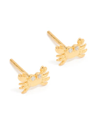 Gold Plated Sterling Silver Cubic Zirconia Crab Earrings - link has visual effect only