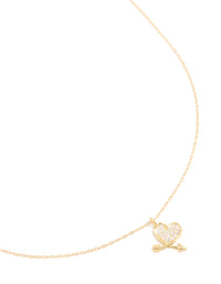 Gold Plated Sterling Silver Cubic Zirconia Heart Arrow Necklace - link has visual effect only