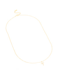 Gold Plated Sterling Silver Cubic Zirconia Cross Necklace - link has visual effect only