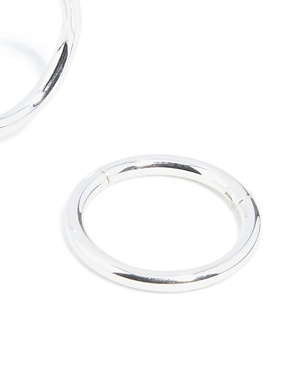 Presenting waterproof stainless steel sleeper earrings 10mm in silver post detail view