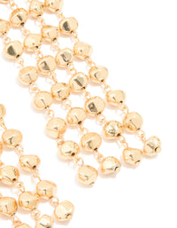Gold Long Layered Rounded Drop Earrings - link has visual effect only