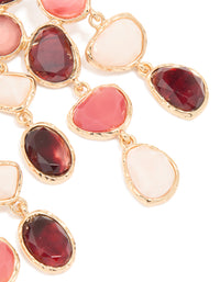 Gold Multicoloured Resin Marble Stone Drop Earrings - link has visual effect only
