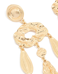 Antique Gold Textured Oval Drop Earrings - link has visual effect only