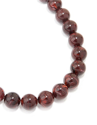 Gold Dark Red Marble Beaded Necklace - link has visual effect only