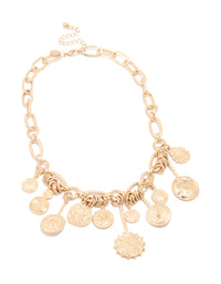Gold Statement Charm Pendant Necklace - link has visual effect only