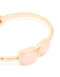 Gold Resin Stone Hinged Bangle - link has visual effect only