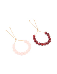 Gold Beaded Toggle Bracelets 2-Pack - link has visual effect only