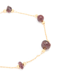 Gold Plated Multicoloured Medium Semi Precious Stone Chip Bracelet - link has visual effect only