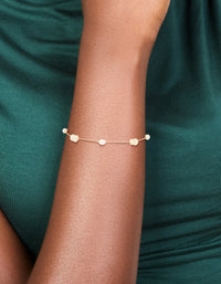 Gold Plated Pearl & Semi Precious Stone Bracelet - link has visual effect only