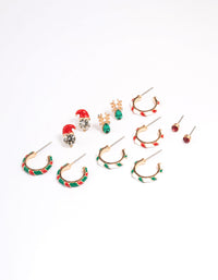 Gold Candy Cane Earrings 6-Pack - link has visual effect only