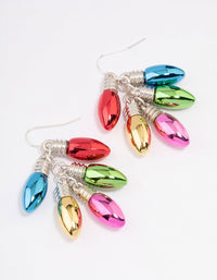 Silver Multicoloured Lights Cluster Drop Earrings - link has visual effect only
