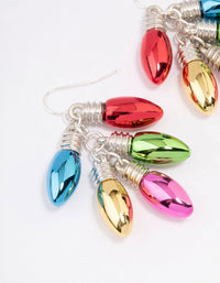 Silver Multicoloured Lights Cluster Drop Earrings - link has visual effect only