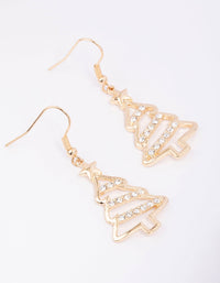 Gold Diamante Outline Tree Earrings - link has visual effect only