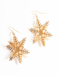 Gold Snowflake Earrings - link has visual effect only