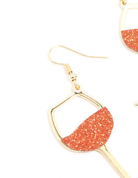 Gold Red Wine Glass Drop Earrings - link has visual effect only
