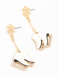 Gold Snowflake Ice Skate Earrings - link has visual effect only