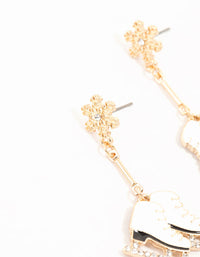 Gold Snowflake Ice Skate Earrings - link has visual effect only