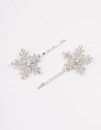 Silver Snowflake Hair Pins 2-Pack - link has visual effect only