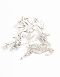 Silver Diamante Reindeer Brooch - link has visual effect only