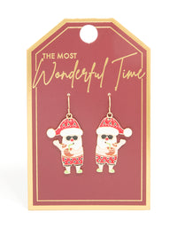 Gold Australian Santa Drop Earrings - link has visual effect only