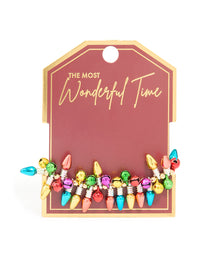 Multicoloured Mixed Metal Festive Lights Stretch Bracelet - link has visual effect only