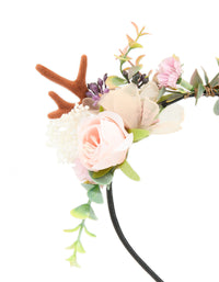 Fabric Floral Woodland Reindeer Headband - link has visual effect only