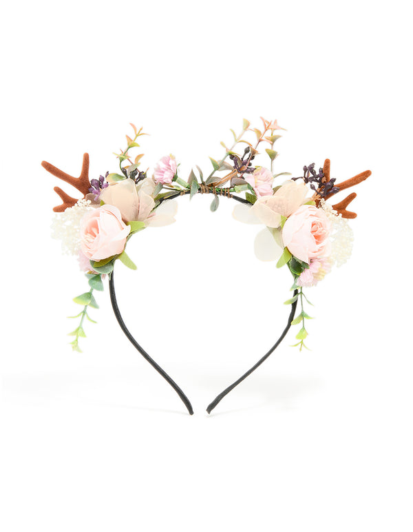 Fabric Floral Woodland Reindeer Headband
