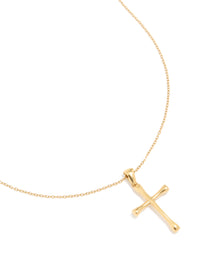 Waterproof Gold Plated Stainless Steel Large Cross Pendant Necklace - link has visual effect only