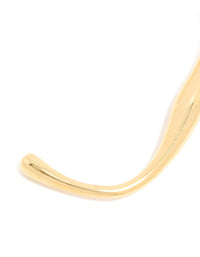 Waterproof Gold Plated Stainless Steel Organic Open Wrist Cuff - link has visual effect only