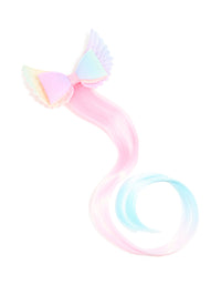 Kids Pastel Rainbow Fabric Bow & Unicorn Pastel Faux Hair Clip - link has visual effect only