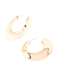 Gold Tapered Wide Hoop Earrings - link has visual effect only